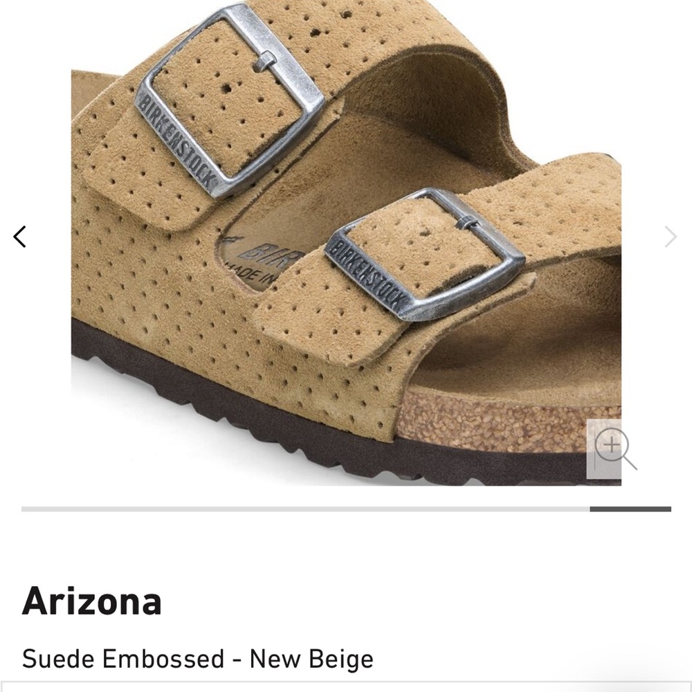 Birkenstock Arizona Sueded Embossed Dotted New Beige ladies 9, narrow fit - Picture 7 of 8